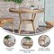 Merrick Lane Celia Bistro Style Table with Tempered Glass Top, PE Rattan, and Bamboo Finished Metal Frame for Indoor/Outdoor Use